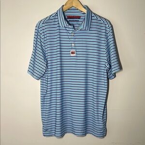 Bubba Golf Men’s Striped Polo Shirt Blue L